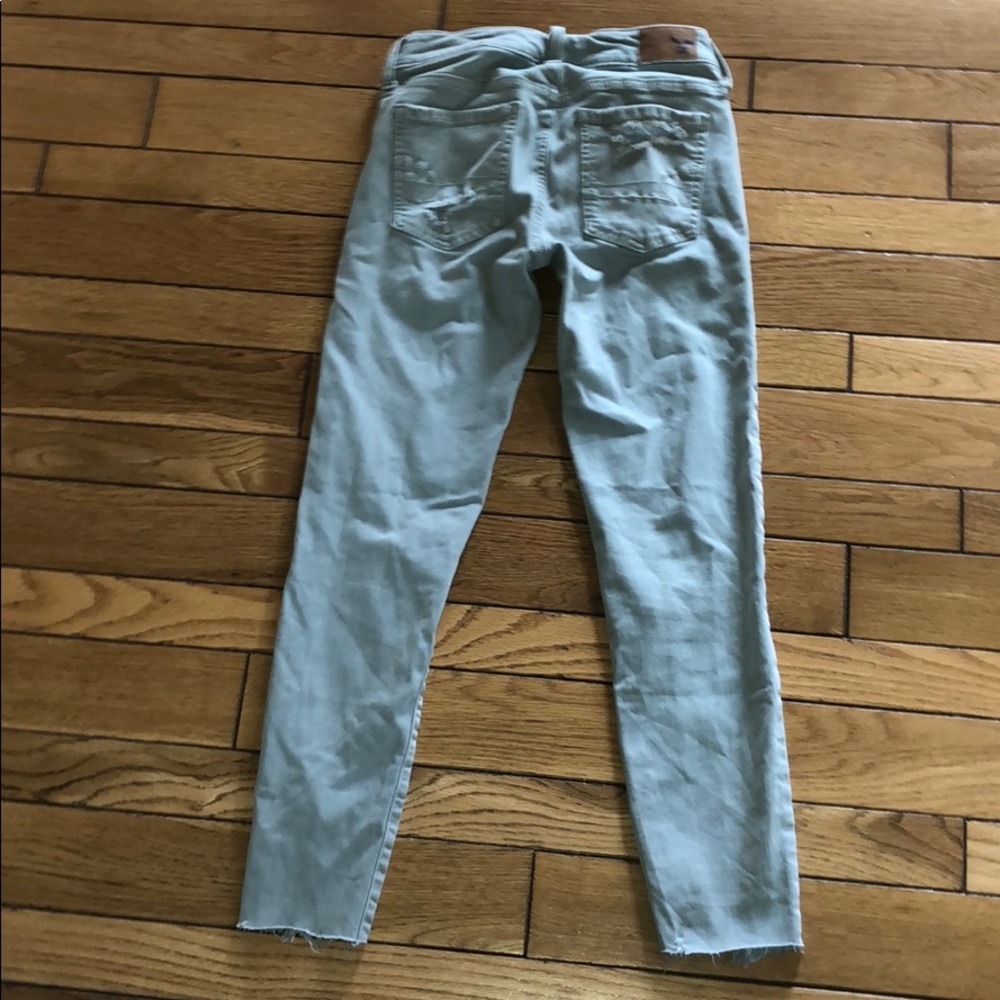 Grey/light Green Ripped AEO Skinny Jeans - Picture 5 of 5